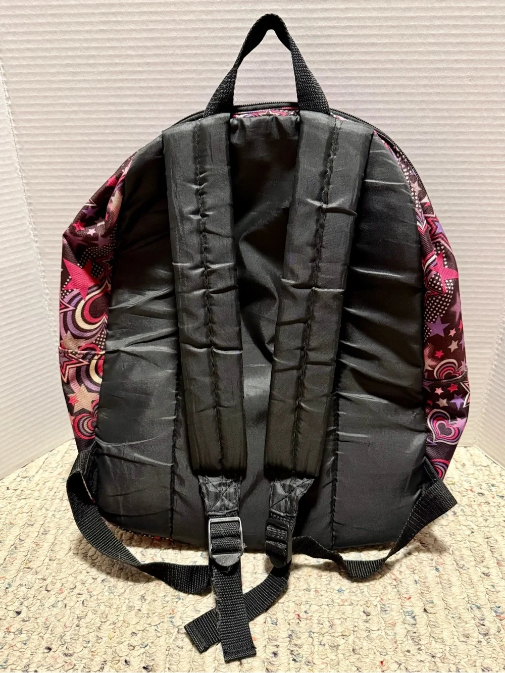 Angels Black Backpack With Pink, Purple, White   Stars-New